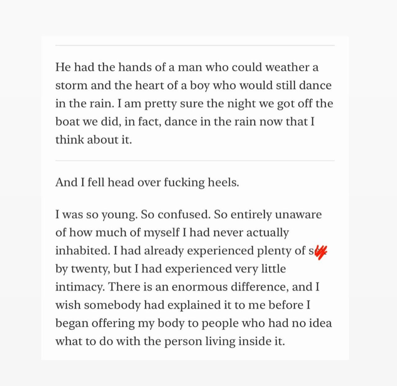 Original supplied page for Dancing in the rain