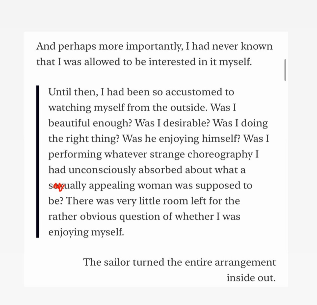 Original supplied page for Inside out