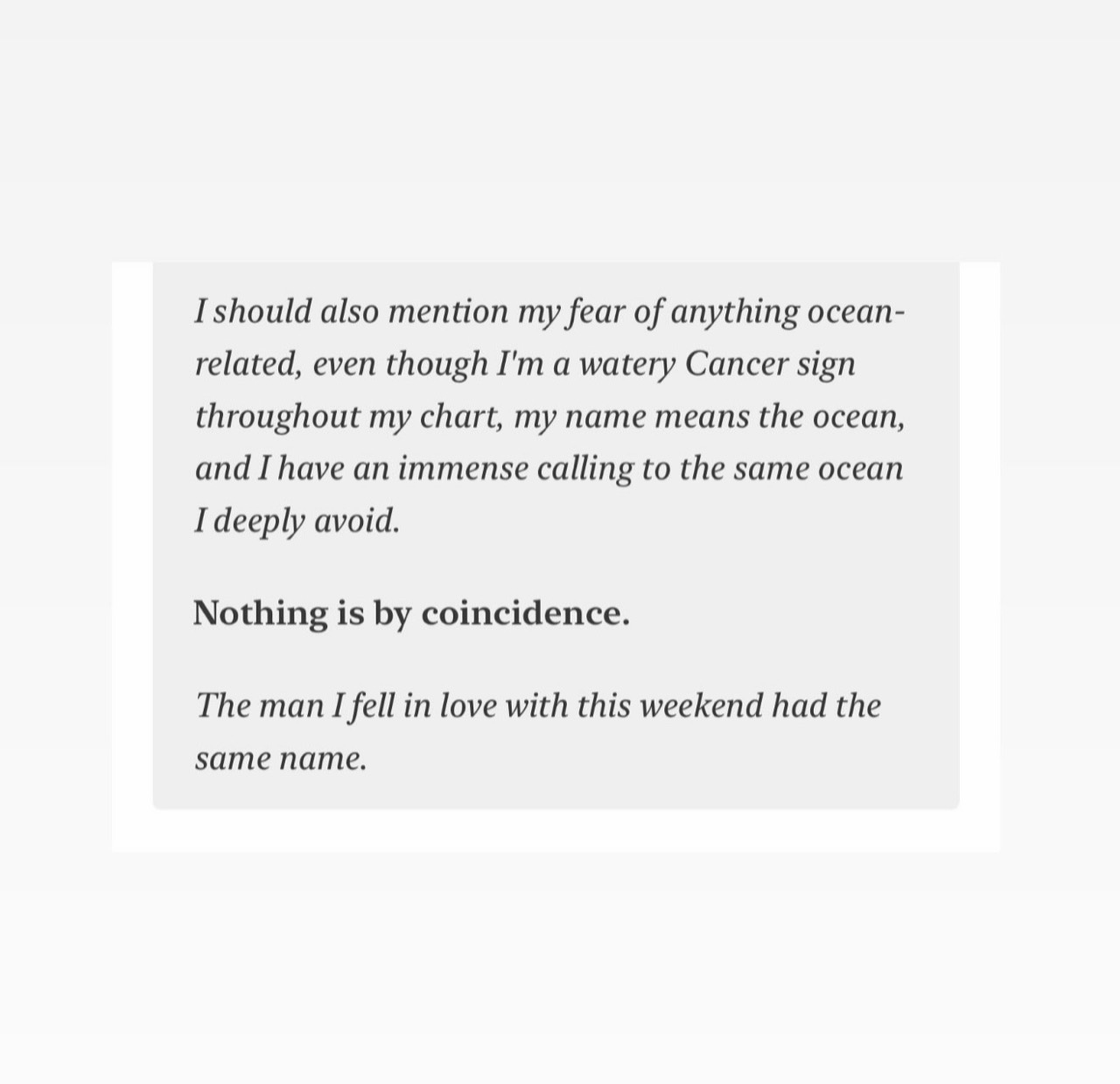 Original supplied page for Nothing by coincidence